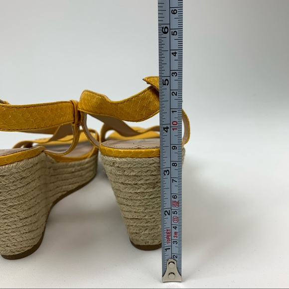 Via Spiga Espadrille Wedge Sandals Yellow Size 8.5 - Picture 10 of 12
